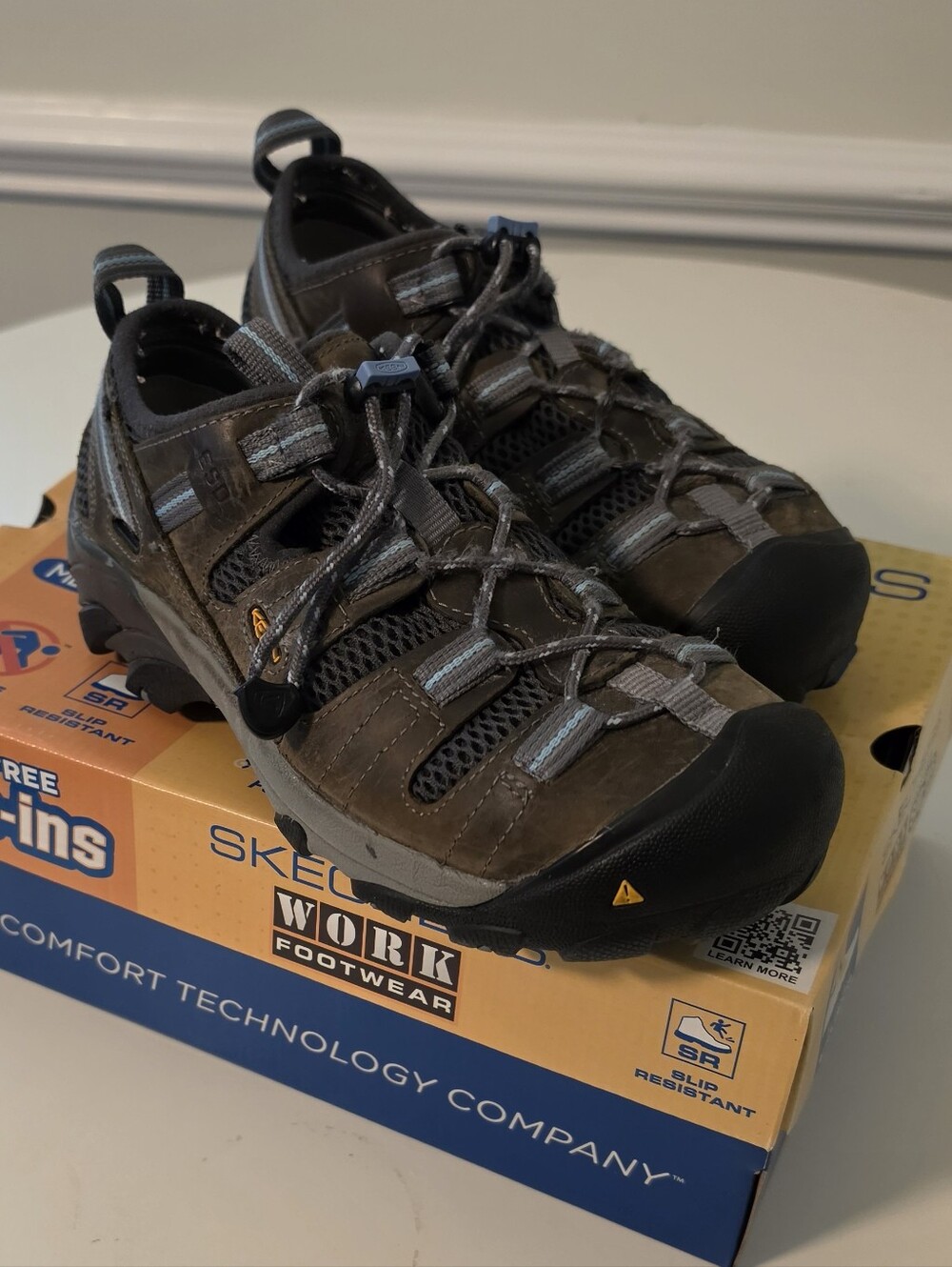 KEEN Utility Flint Low Steel Toe Work Hiker Women's 8 Gray Blue EH